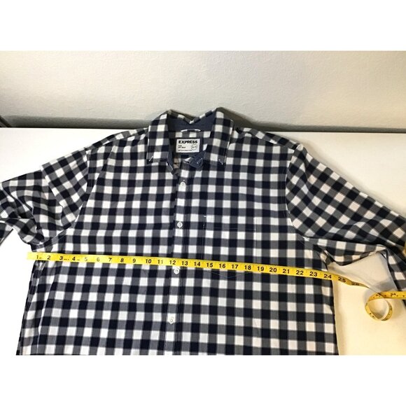 EXPRESS- MENS SLIM SOFT WASH COTTON LONG SLEEVE BUTTON FRONT SHIRT SIZE X-LARGE - Picture 6 of 9